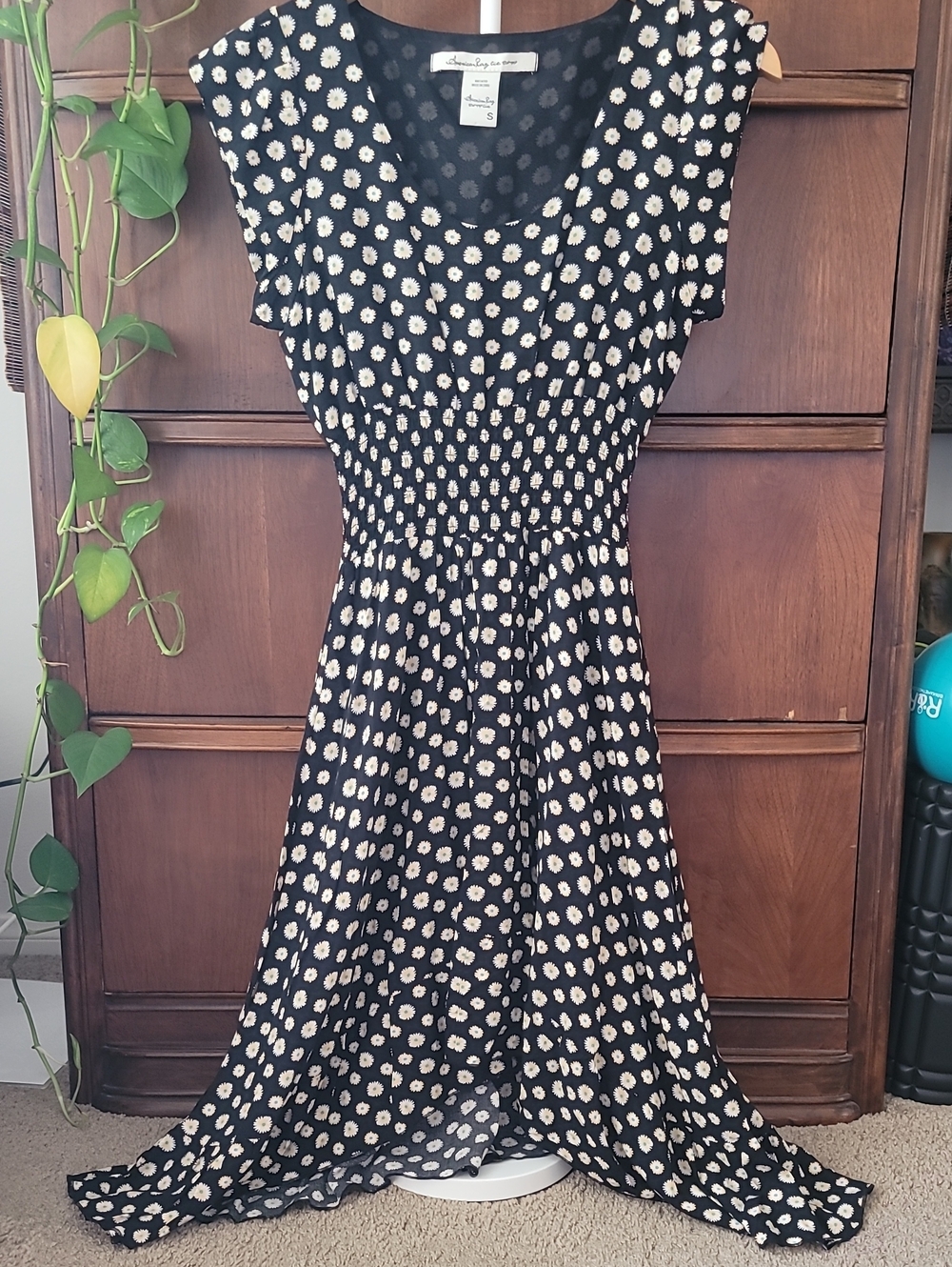 American Rag Black and White Daisy Floral Women's Dress